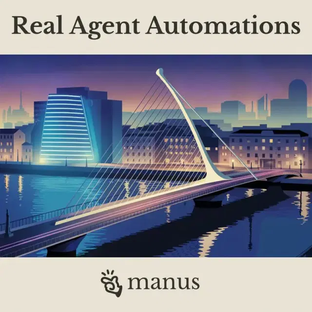 Real Agent Automations workshop by Manus AI - No-code AI automation training Dublin